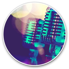 Vinyl Stickers (Set of 2) 15cm - Microphone Singer Band Laptop Tablet Luggage Scrapbook #16495