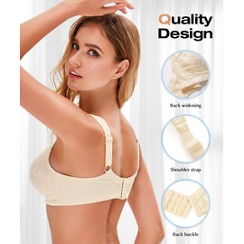 Wingslove Women's Wireless Minimizer Bra Plus Size Non-Padded Soft Full Figure Bra (Nude, 42G)
