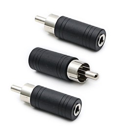 rgzhihuifz 3.5mm Female to RCA Male Adapter 3-Pack RCA Plug to 1/8" Female Mono Jack Audio Connector Converter,for Receiver, Subwoofer, Speaker, Audio Equipment