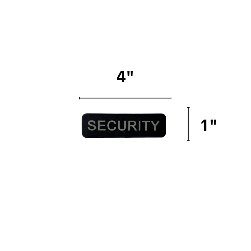 Small Security Patch, Reflective with Velcro, 4" x 1", Pack