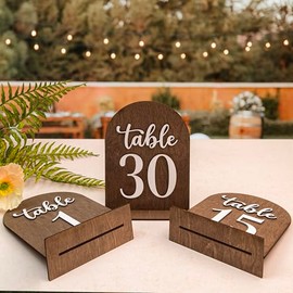 Woodamore - Números de mesa de boda 1-30, números de mesa de madera para decoración de recepción de boda, números de mesa rústicos para decoración de mesa de boda, marcadores de mesa de madera para