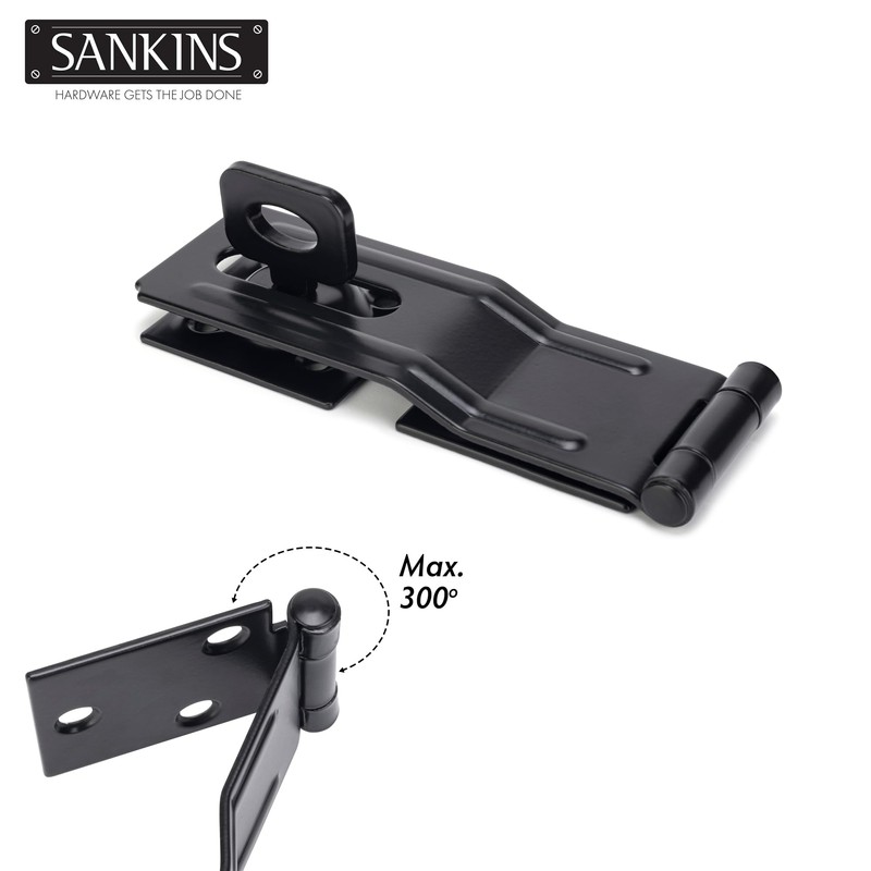 SANKINS 4-1/2" Swivel Staple Safety Hasps, Gate Door Hasp Latches