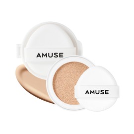 Amuse SEOUL Ceramic Skin Perfector Cushion Foundation Refill ([Refill] 03 HONEY) | Long-lasting, Lightweight, Semi-matte, Flawless Coverage, Hypoallergenic, Korean Beauty, Vegan(15g / 0.52 oz.)