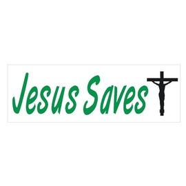 Generic Jesus Saves Bumper Sticker Religious Cross Church D385
