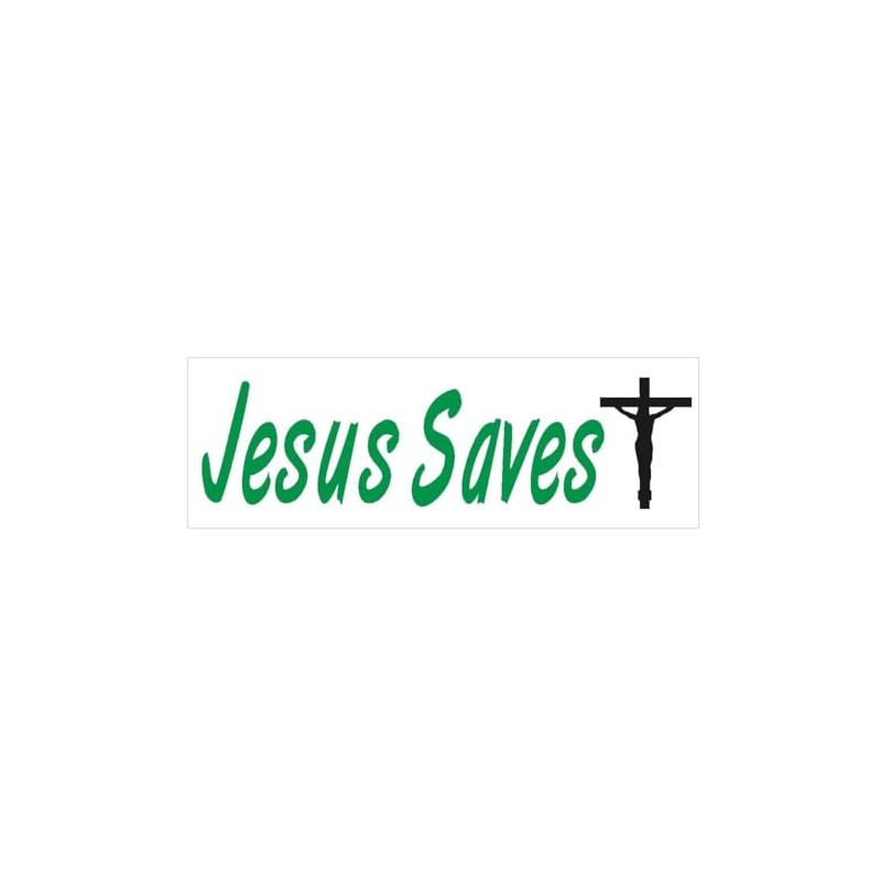 Generic Jesus Saves Bumper Sticker Religious Cross Church D385