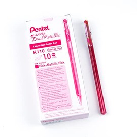 Hybrid Dual Metallic Gel Rollerball - Pink/Metallic Pink (Pack of 12)