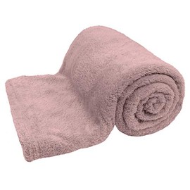 Brentfords Teddy Fleece Blanket Large Throw Over Bed Plush Super Soft Warm Sofa Bedspread, Blush Pink - 150 x 200 cm