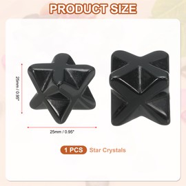 PATIKIL Star Crystals Stone, 1 Pcs Natural Crystal Polished Love Gemstone Rose Quartz Pocket Bulk Set Balancing Meditation Gifts for Mother Women Birthday, Black