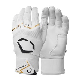 EvoShield Carbyne Adult Batting Gloves with Strap - Team White, Large
