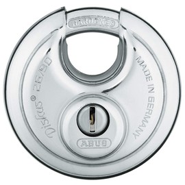 ABUS 26/90 Diskus Solid Body Storage Padlock with 2 Keys for Storage, Transport, and Commercial, 3.55in (90mm) Wide (Keyed Alike, 1)