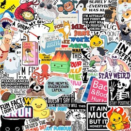 130 Pcs Funny Saying Stickers for Adults Quote Water Bottles Stickers Pack Waterproof Cool Stickers for Laptop, Bumper, Phone, Hard Hats, Wall, Window Decals