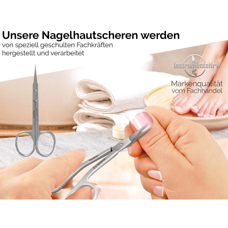 Ergonomic Nail Cuticle Scissors Curved Cutting Surface for Wrist Gentle