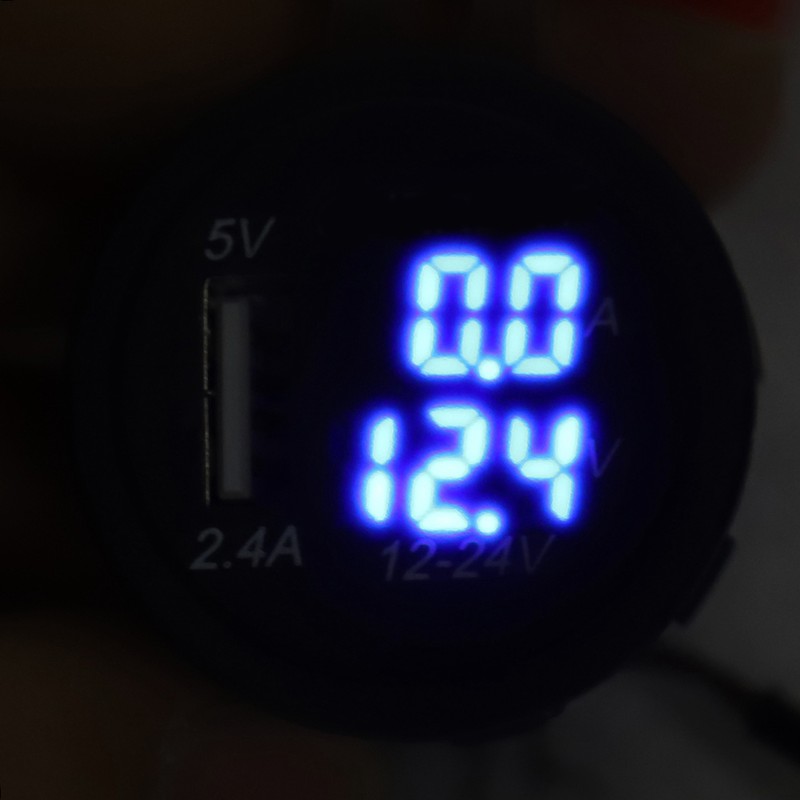 2.4A 3 in 1 Multifunction Digital LED IP66 Car USB