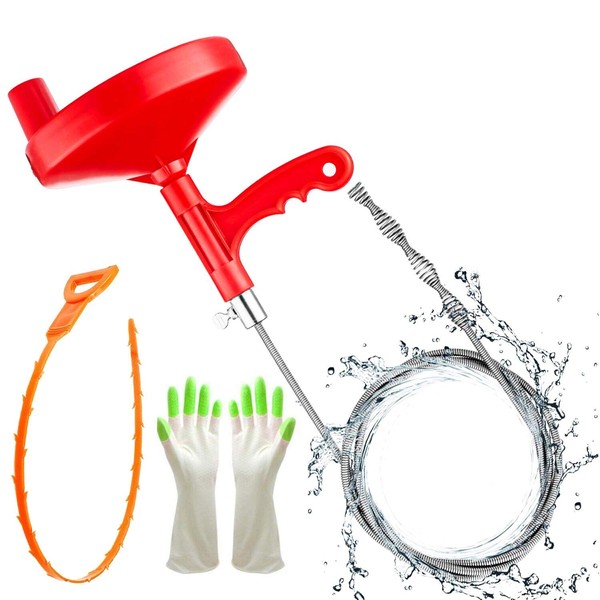 Forlivese Plumbing Snake Drain Auger, 25 Ft Flexible Sink Snake,
