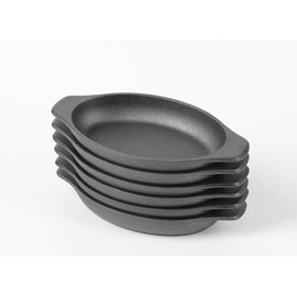 HAWOK Cast Iron Oval Mini Server, 6.5"LX4.7"W, 12oz, 6 Pcs