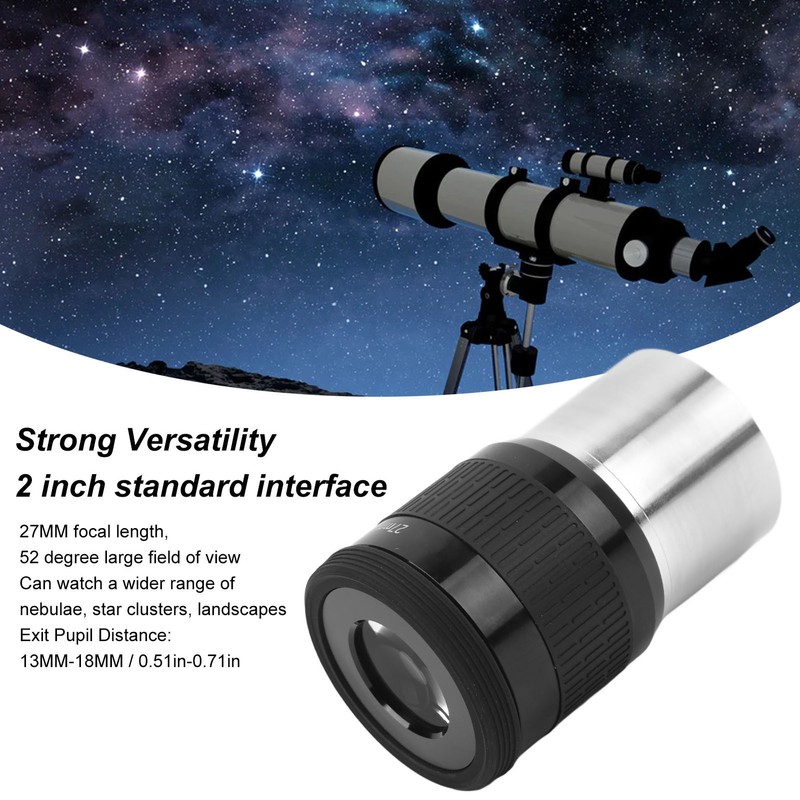 52 Degree Telescope Eyepiece 2in Interface 27mm Focal Length FMC