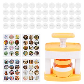 FwQoFvk Badge Maker - Solid Pin Press Machine - Portable Punch Kit - Easy to Use Brooch Making Tool - Fun Educational Craft Kit for Children