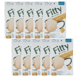 【まとめ買い】フィッティ スタイルフィットプラス 立体 ハニーベージュ×ブラック ふつう 7枚入 10個セット