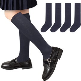 SARIMON 3 Packs kids/childern Girls Knee High School Socks Cotton Rich, Back To School Socks Uniform Party Wear Comfort Fit Long Socks (12-3 Navy)