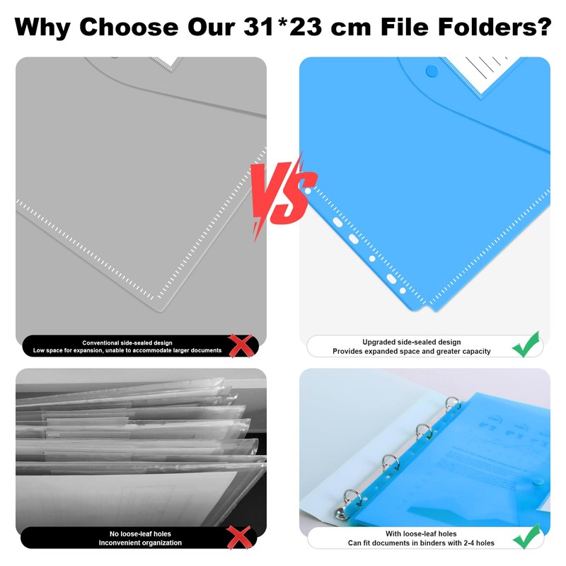muhogxio Document Folder A4 for Filing - Pack of 12