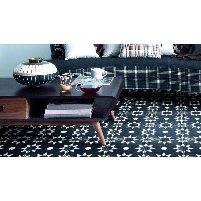 Industry Tile 8x8 Black and White Distressed Groove Porcelain Tile