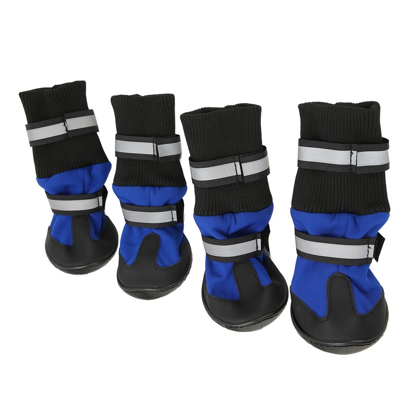 4Pcs Dog Boots Waterproof Pet Booties Reflective Breathable Wearproof High