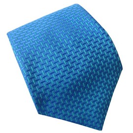Men's Blue & Green Treadpate Pattern Clip On Tie