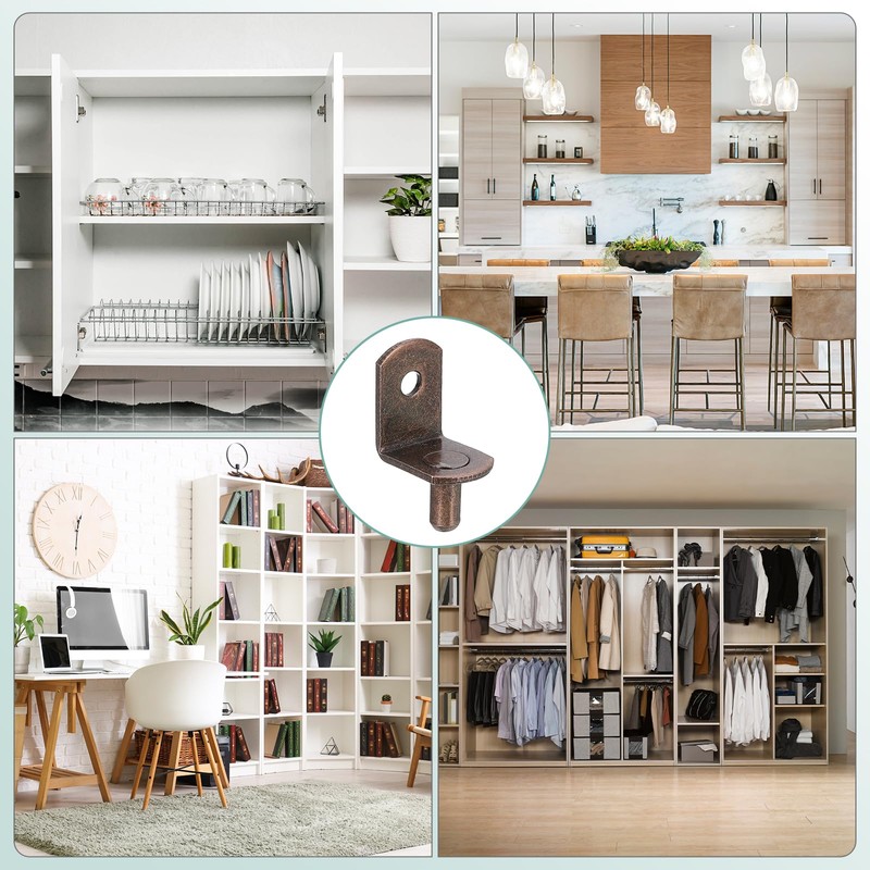 sourcing map 50Pcs Shelf Support Pegs, 5mm L-Shaped Bracket with