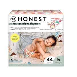The Honest Company Diapers Wingin' It + Catching Rainbows Size 5, 44 Count, New