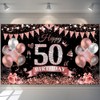 50th Birthday Banner Rose Gold Black Decoration 50th Birthday Women