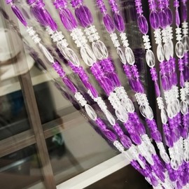 ave split Beaded Curtain Doorways Acrylic Hanging Door Beads String Curtains Tassel Room Divider Screen Decor for Doorway Window Living Room Wedding (1, Purple, 39 inch x 78.7 inch), ES041