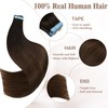 Lveyan Tape in Hair Extensions Human Hair, 18 Inch Natural