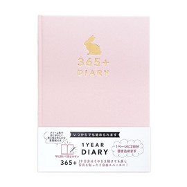 Close Pin Diary Book B6 Type Everyone's Stationery 1-Year Diary 365+ Diary Free Type Rabbit Pink DI-16471 WEB Limited Color