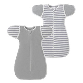 Myaotti Swaddle Swaddle Sleeper, Set of 2, All Year, Handable, Newborn, Baby Baby, Cotton, gray