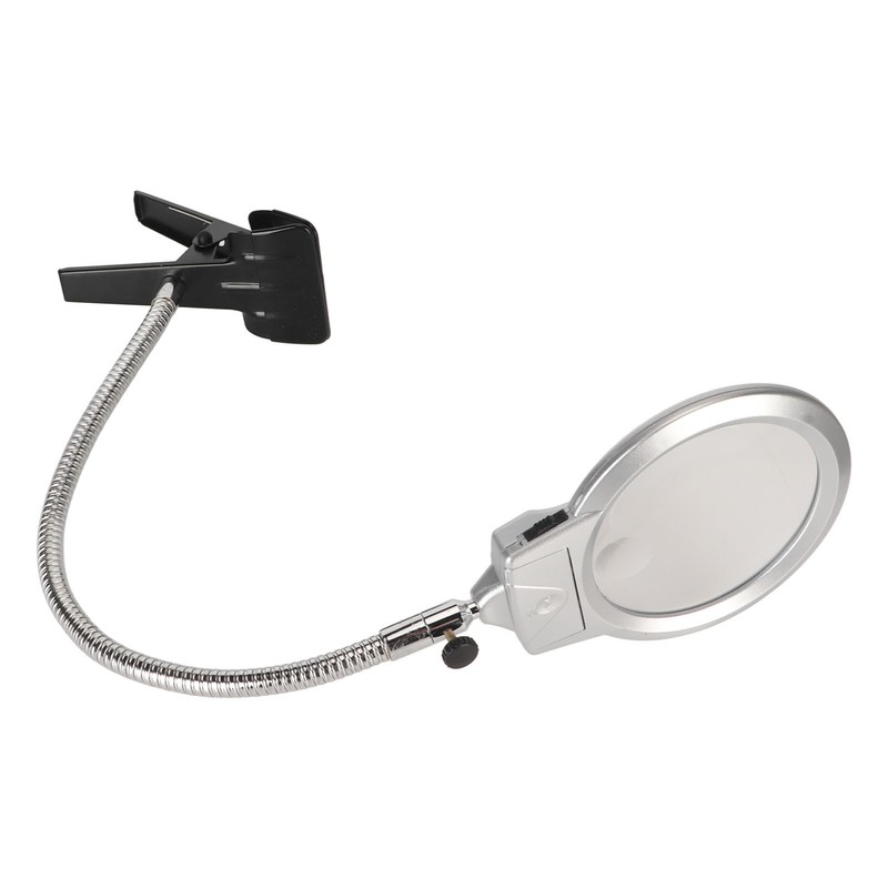 Clamp Magnifying Glass 2X and 6X Dual Lens Flexible Hose