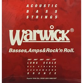 Warwick 35301 RED STRINGS Acoustic Bass (5-string) Bronze Roundwound, Long Scale 34''
