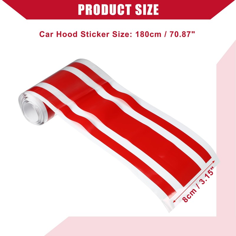 Hihaha Hood Stripe Pattern Sticker/Outer for Car/Durable / 1 Pcs