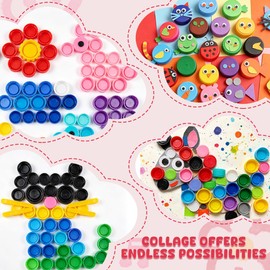 Healifty 100pcs Plastic Bottle Caps Colorful Bottle Protection Lids for Kids Kindergarten DIY Craft Projects Scrapbooks