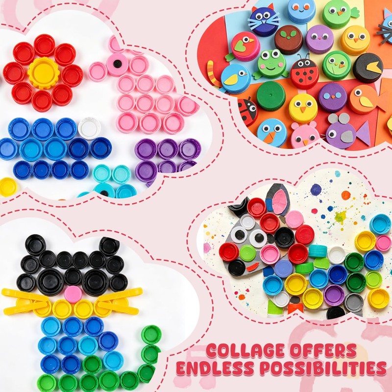 Healifty 100pcs Plastic Bottle Caps Colorful Bottle Protection Lids for