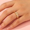 Jeulia 925 Sterling Silver Women's Yellow Gold Engagement Ring Eternity