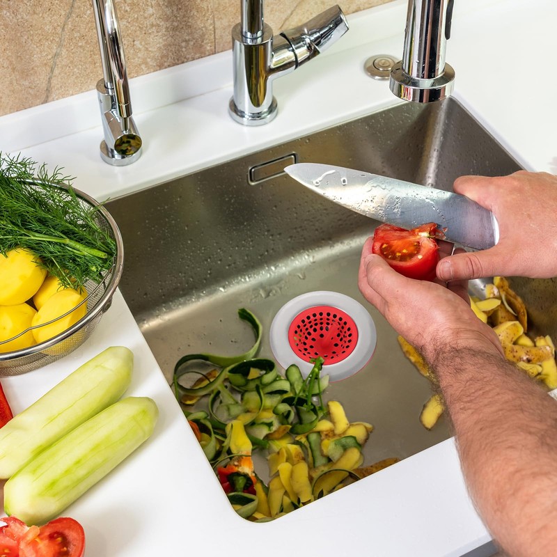 uxcell Silicone Sink Strainer, 2Pcs Kitchen Sink Drain Strainer Stopper