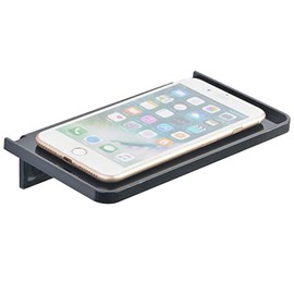 Stick-on Wall Shelf - Small Wall Mounted Adhesive Clear Acrylic Shelf Phone Holder Shelves Wipes Rack for Bathroom,Kitchen,Toilet,Office - Black