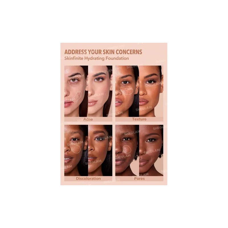 Crema Hidratante Sheglam Skinfinite Base Tono Deep