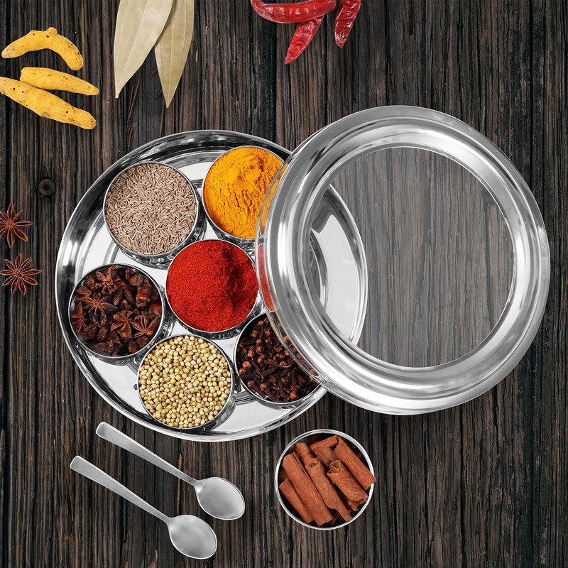 KSJONE Large 22cm Premium Spice Tin Masala or Dry Fruit