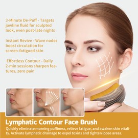 Lymphatic Contour Face Brush, Dry Brushing Face Brush, Ergonomic Lymphatic Massage Tool Nodes for Precise Facial Drainage, Home Spa, Travel & Sensitive Skin Essential (1set)