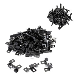 XPOtool Set of 50 Stainless Steel Clips 6 mm, Black, 60 x Six-Round Screws 3.5 x 20 mm T15 for Mounting Decking with 6 mm Groove