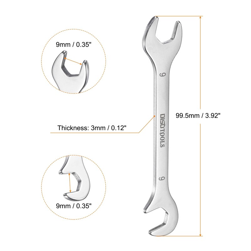 HARFINGTON Super-Thin Open End Wrench 9mm Metric Double Open-End Wrench