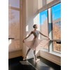 [Tacherlia] Ballet Skirt, Pull Up Elastic Waistband Rehearsal Skirt, cream