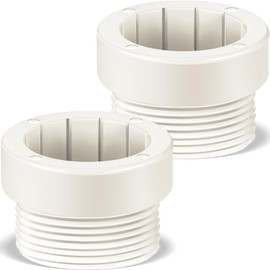 Thyle 2 Pcs Pool Umbrella Stabilizer Adapter Threaded Adapter Sleeves Pool Umbrella Sleeve Umbrella Pole Stabilizer for Outdoor Patio 1 3/4" Umbrellas Insert (White)