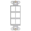 Leviton QuickPort Decora Insert, 6-Port, 41646-GY, Gray